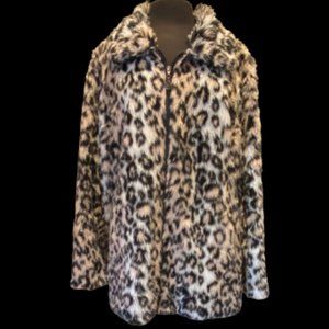 Pink Fuzzy Leopard Print Coat